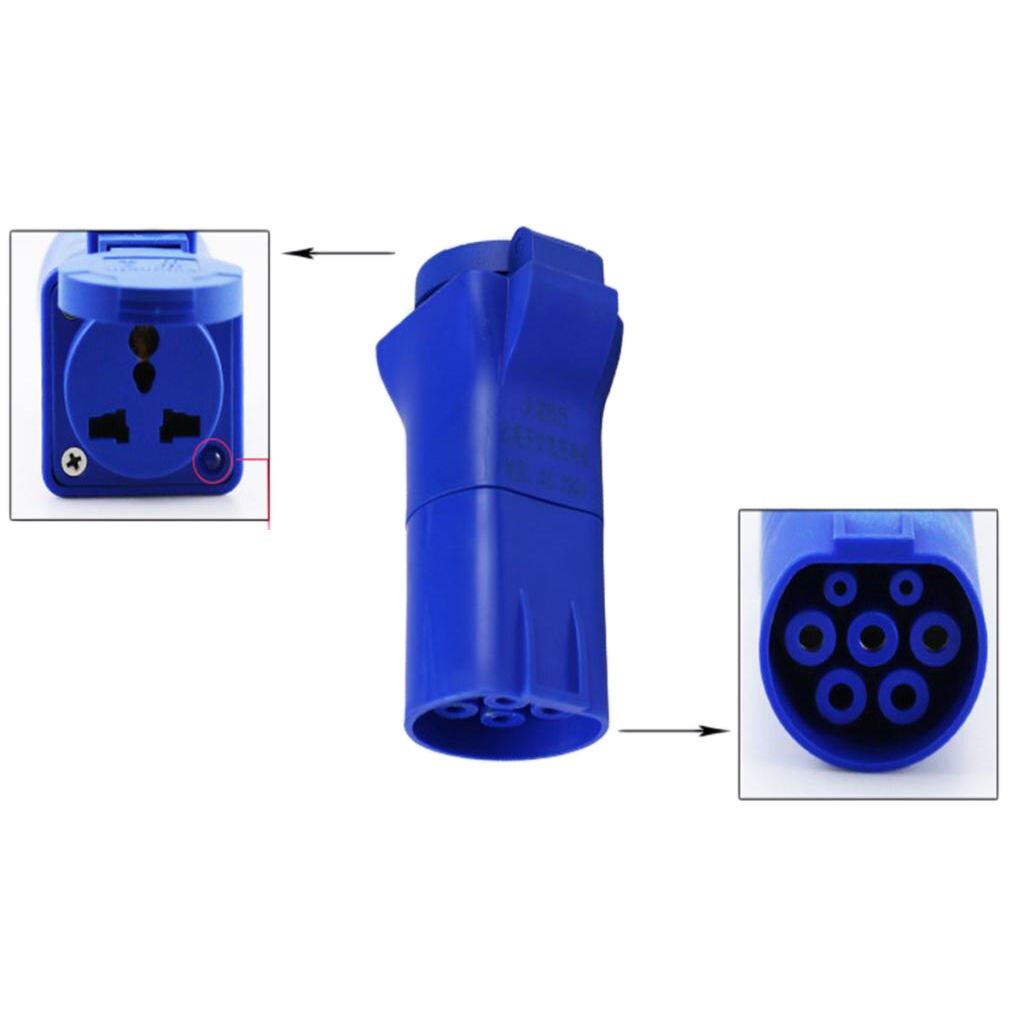 RV Power Cord Adapter Male To Female Camper Detachable 220V Blue 7 Prong