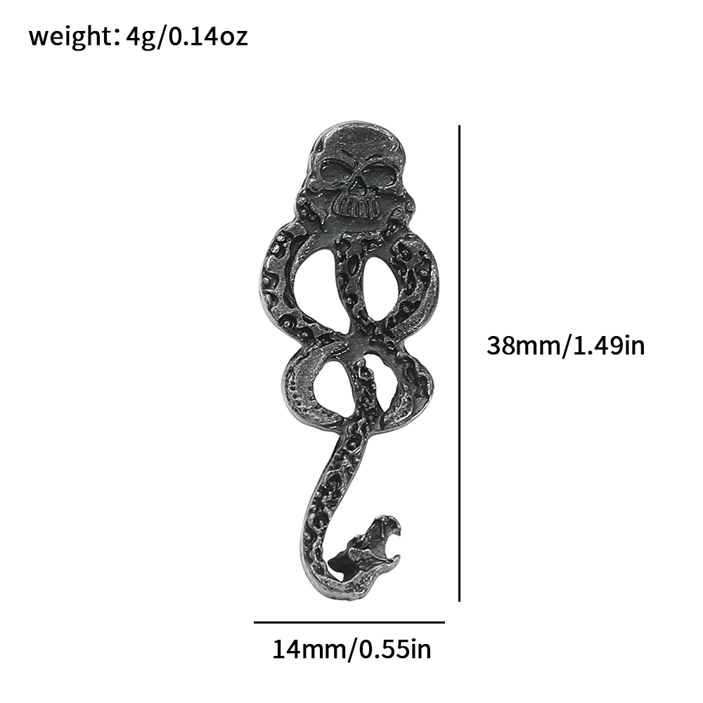Harry Potter Knights of Walpurgis Skeleton Snake Head Brooch Vintage Metal Enamel Lapel Pin Backpack Badges for Unisex Accessory: Default Title