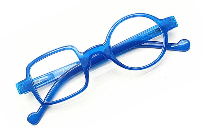 CUBOJUE Transparent Glasses Women Men Ultra-light Non-prescription Eyeglasses Frame One Round One Square Clear Lens: blue
