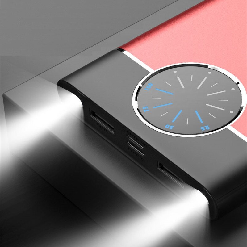 80000Mah Power Bank Horloge Digitale Display Grote Capaciteit Draagbare Telefoon Oplader Led Outdoor Reizen Voor Smartphones Powerbank