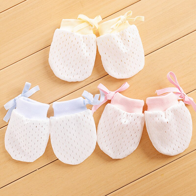 Estate in Mesh Traspirante Guanti Neonato Guanti Anti-Graffi Guanti Bambini Protezione Viso Cotone Scratch Guanti