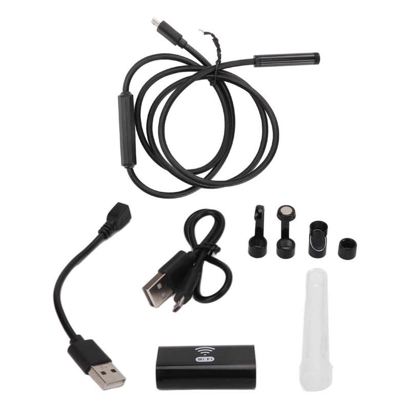 Wifi Inspection Camera Complete Kits Long Standby Adjustable Brightness Industrial Endoscope for Auto Repair: 1M