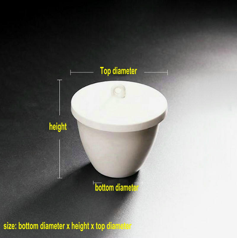 Crisol de porcelana de 5ml a 300ml, crisol leramico de cerámica con tapa para laboratorio escolar, Labwares de experimentos de labratorio