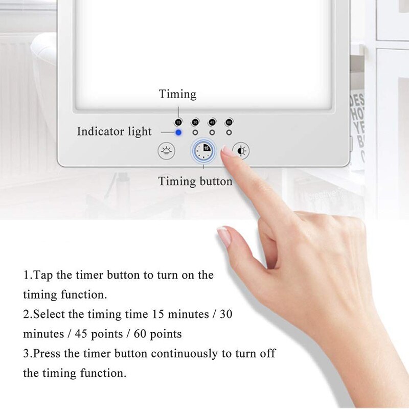 Light Therapy Lamp - 12000 Lux - UV-Free - Adjustable Brightness - 360° Swivel - Cool White/Orange Red