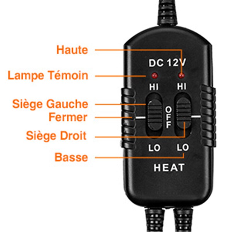 1 par 12v universal bil opvarmet sædepude opvarmede sædebetræk 30w-38w 45-65 graders justerbar auto varmepude