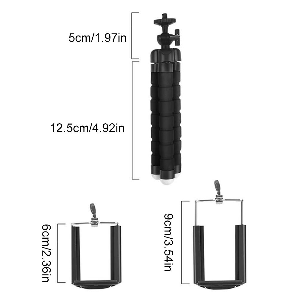 Mini Tripod Multifunctional Flexible Tripod Portable Sponge Tripod with Phone Clip for Selfie Mobile Phones Lightweight Camera