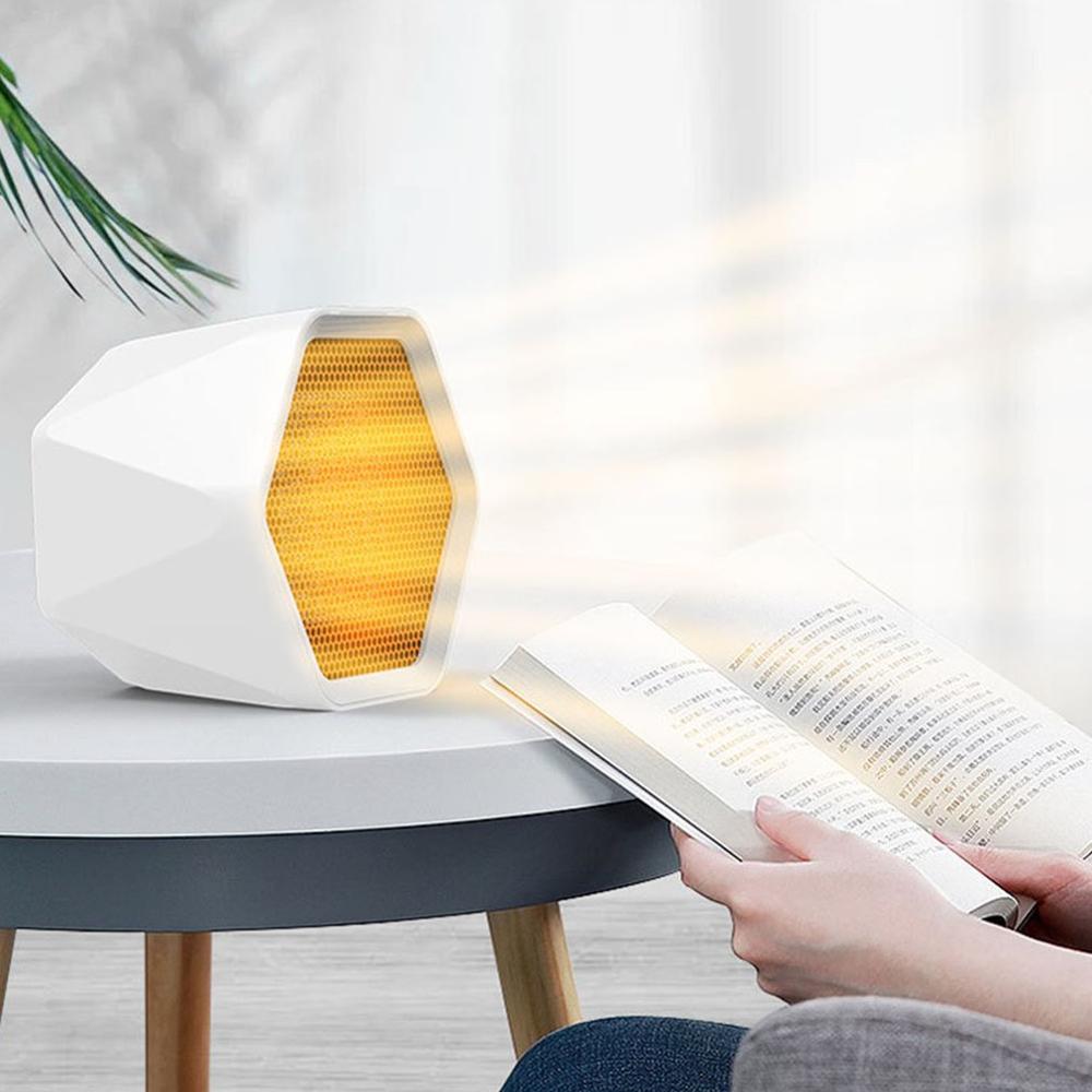 Office Desktop Mini Portable Electric Heating Hexagon 600w Induction Adjustment Low Noise Household Small Air Heater