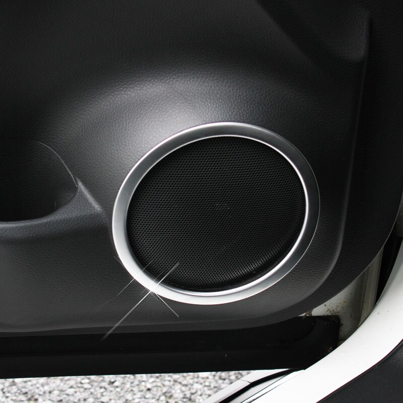 Fit For Nissan Qashqai Chrome Speaker Cover Interior Trim Side Door Stereo Bezel Collar Ring Garnish Molding