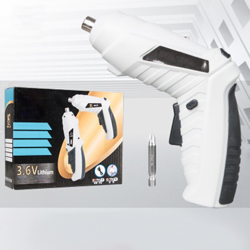 3.6V lithium-ion Battery Cordless Screwdriver Electric Drill Hole Electrical Screwdriver Hand Driver Wrench Power Tools: Grey