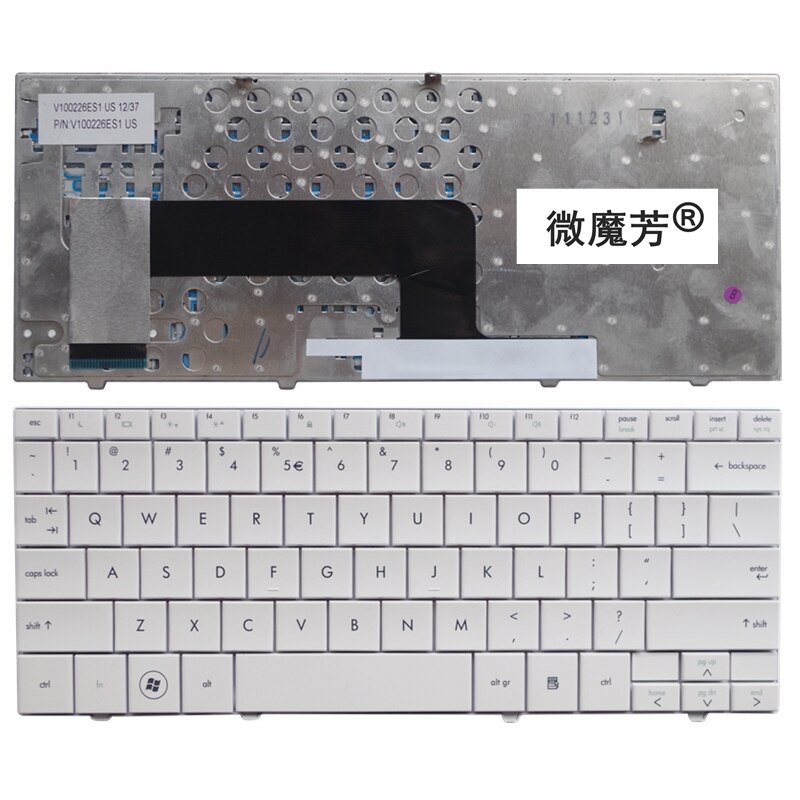 US English Replace Keyboard FOR HP FOR mini 110 HSTNN-170C White Laptop Keyboard
