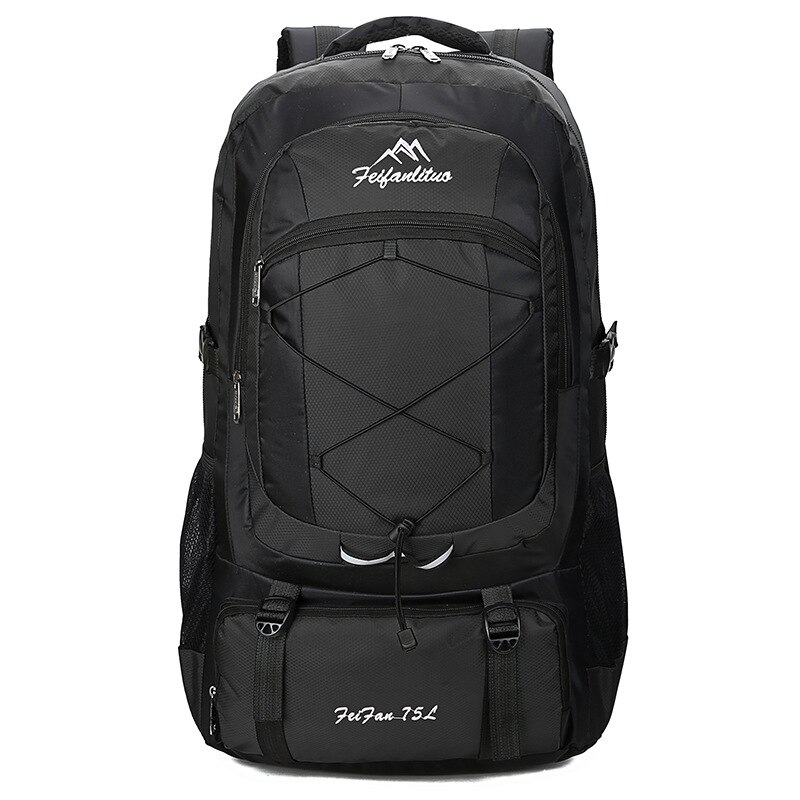 75L Waterproof unisex men backpack travel pack sports bag pack Outdoor Camping Mountaineering Hiking Climbing backpack for male: Black
