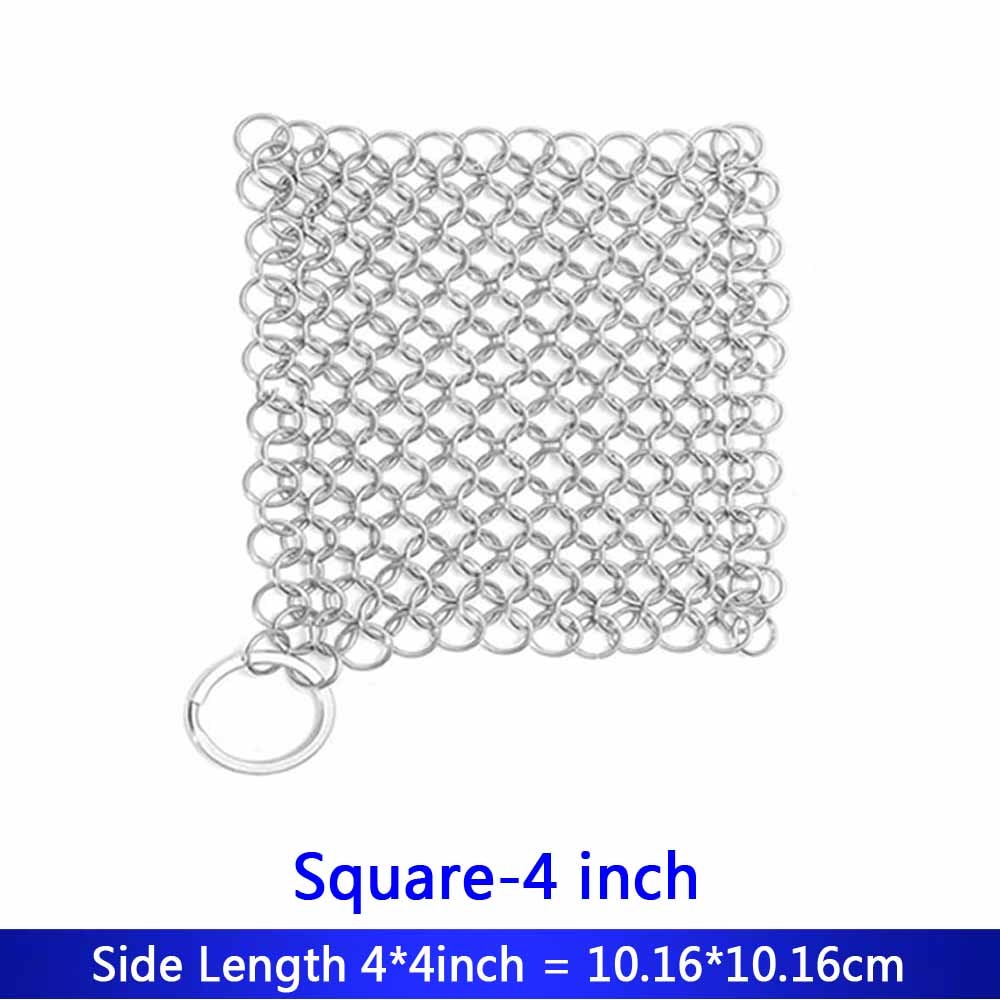 4in-6in 316 Cast Iron Cleaner Kitchen Rust Pot Pans Cleaning Scrubber Steel Rust Remover Scraper Brush Kit Metal Cleaning Brush: Square-4inch