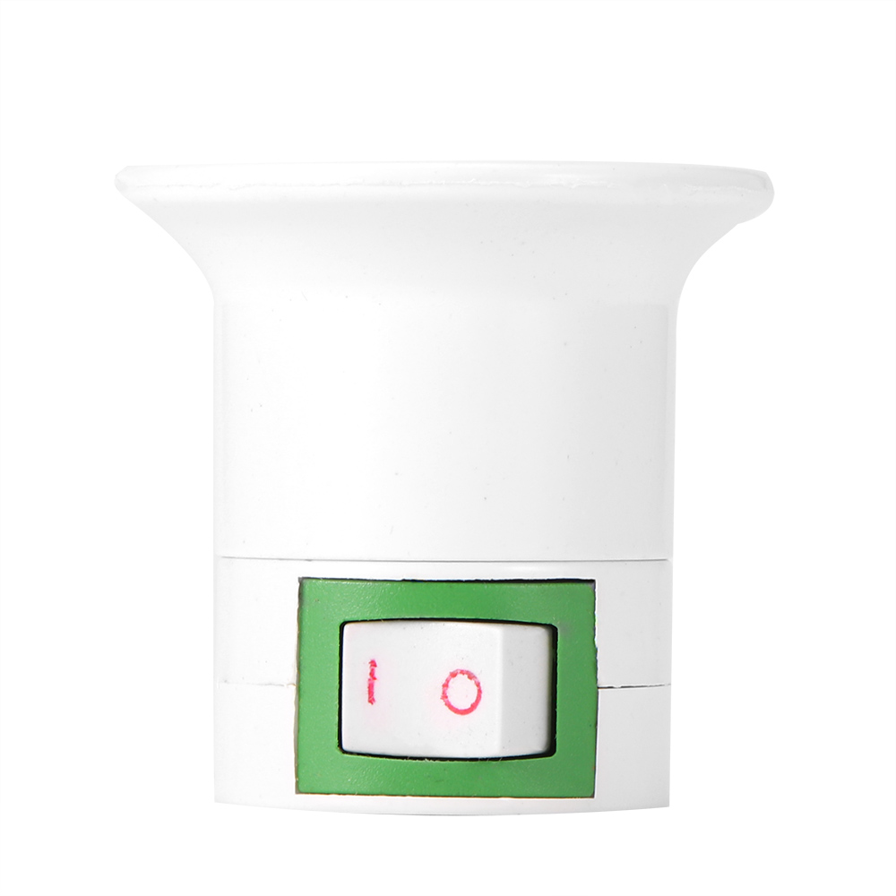 Adaptador de iluminación LED E27 con enchufe a la UE, adaptador de encendido/apagado para lámpara de bombilla, Blanco práctico, , 1 ud.