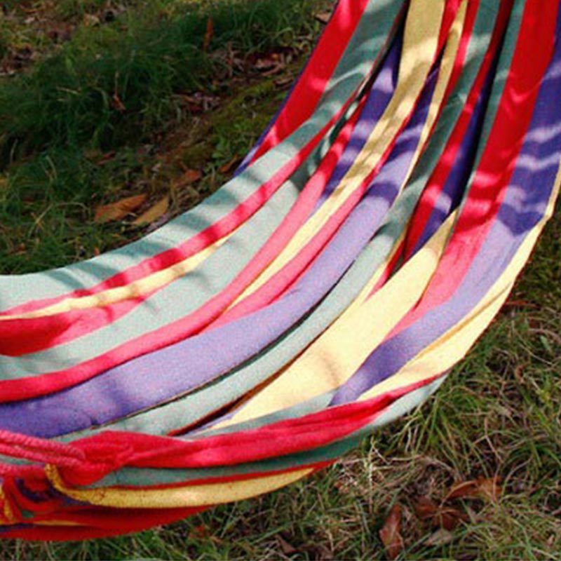 Enkele brede dikke canvas hangmat Outdoor Camping Backpacken Vrije tijd Schommel Draagbare hangende bed Slaapschommel Hangmat