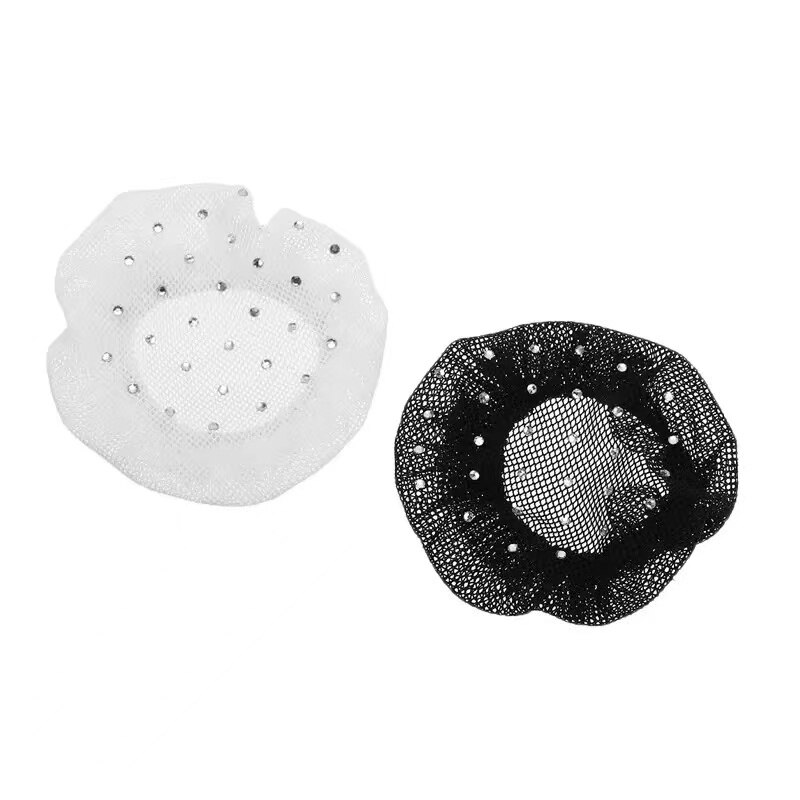 1 stück 10cm Schwarz Und Weiß Mit Bohrer Netto Unsichtbare Gittergewebe Haar Netz Weichen Perücke Gewinde tanzen Sport Haar Netz Haar Zubehör