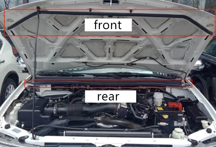1 Piece Hood Rubber Seal for Pajero Sport 2007 KG5W KH6W Bonnet Rubber Strip for Montero Sport Front Body Sealing Strips: 2 pcs