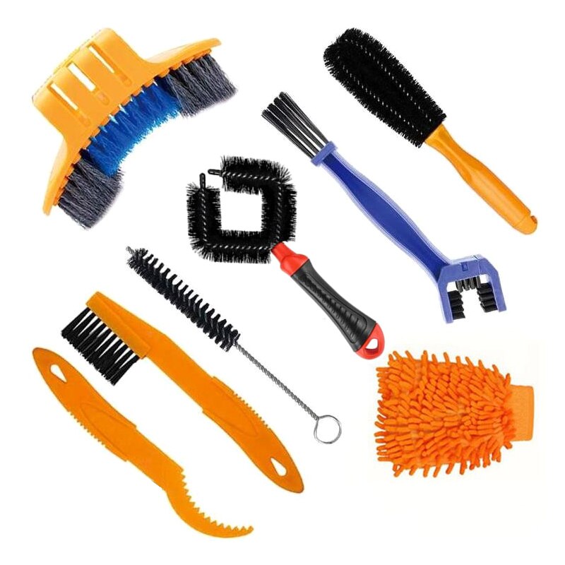 Bicycle Chain Cleaner Scrubber Brushes Mountain Bike Wash Tool Set Cycling Cleaning Kit Bicycle Repair Tools Bicycle Accessories: SET 14