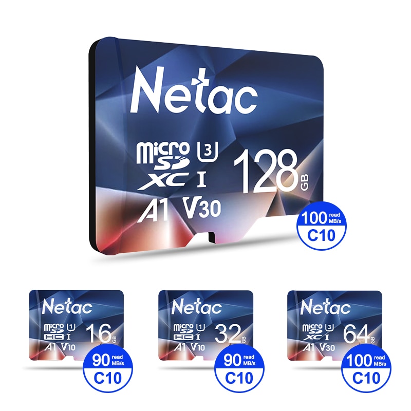 Netac P500 A1 Memory Card 32GB 16GB 64GB 128GB 100MB/S Micro SD Card Class10 UHS-1 SD Card 64GB Cards Free Shiping