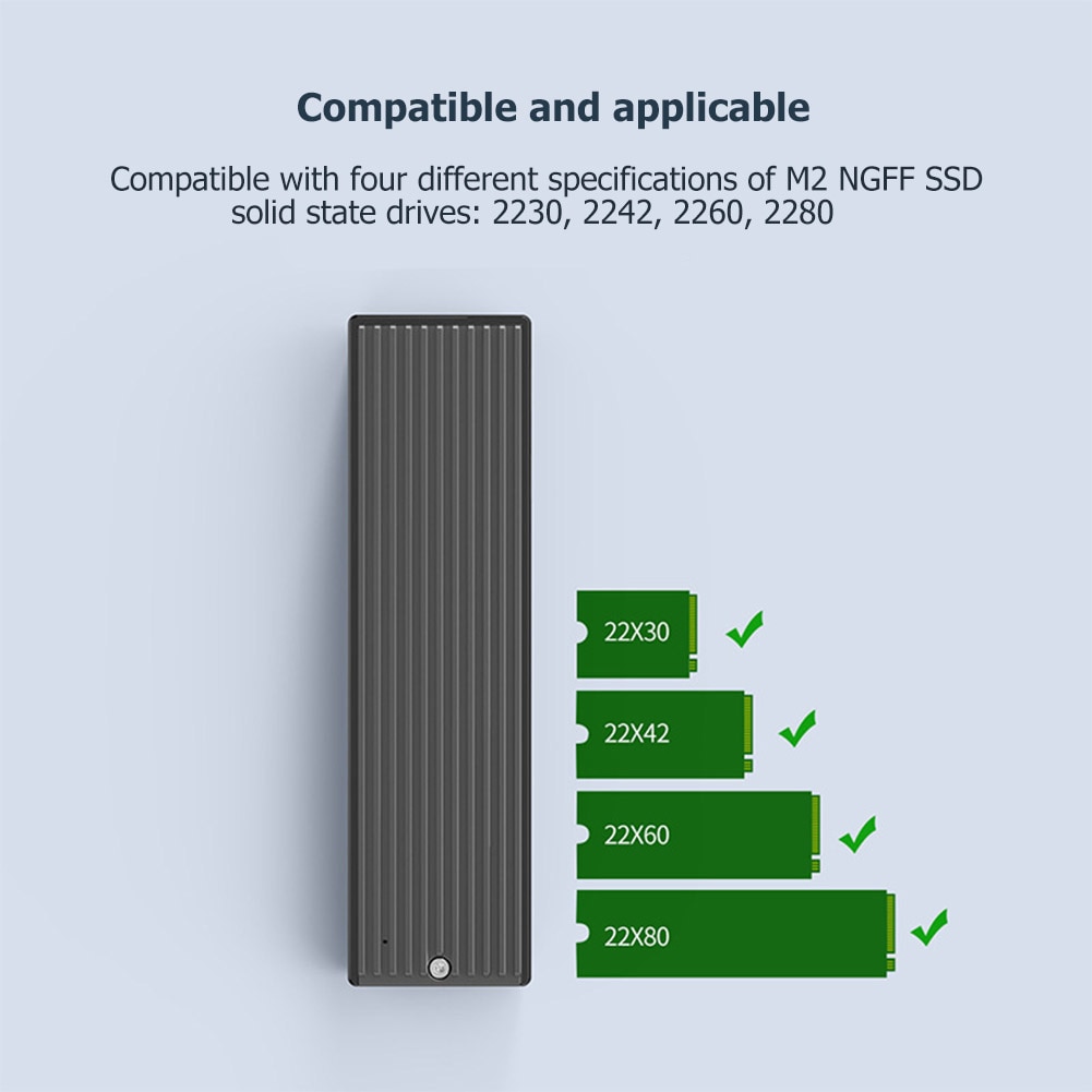 Orico-c m.2 ngff/nvme ssd, caixa de compartimento de disco rígido externo, hd 5gbps/10gbps para 2260 2280