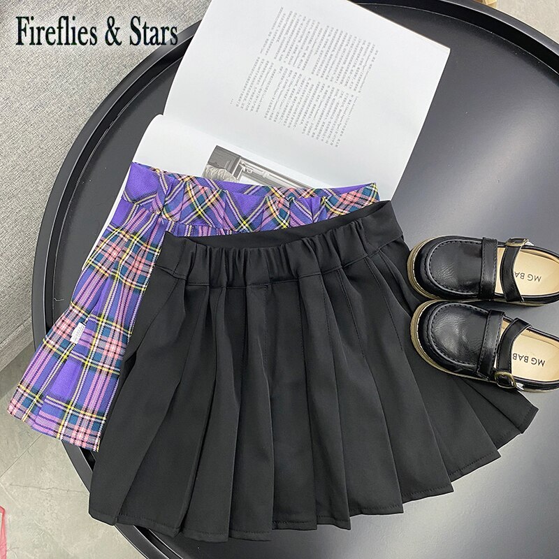 Forår efterår piger plisseret nederdel baby mini nederdel børn nederdel børn underdele preppy style ins plaid ternet stribet 1 to 7 år