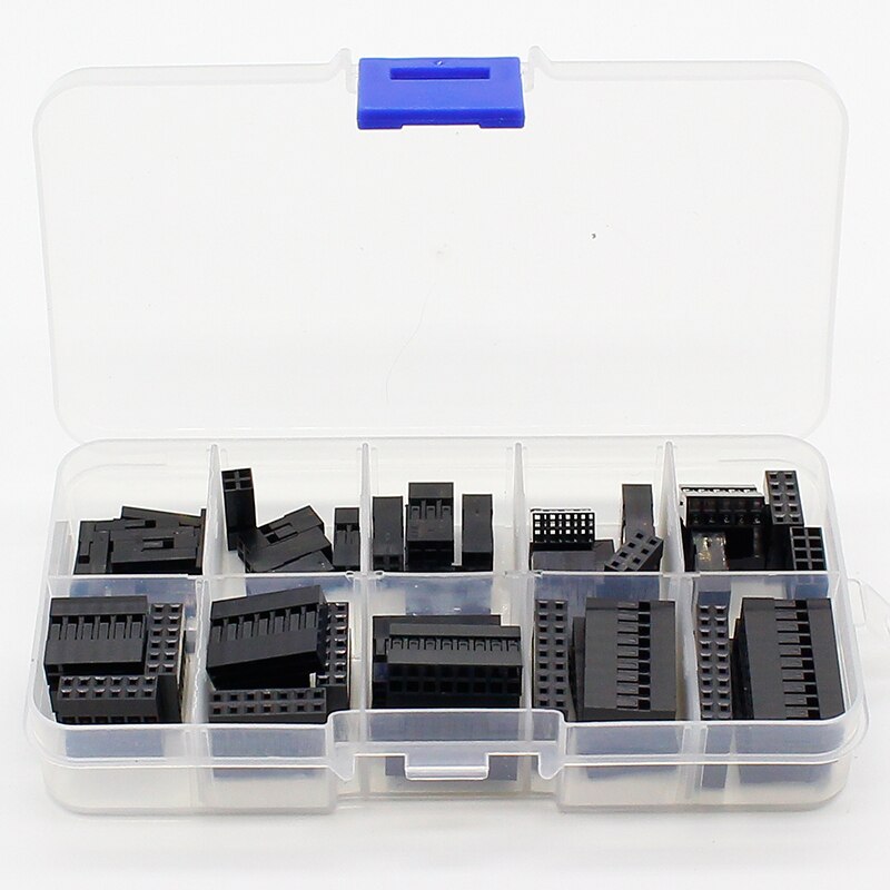 Dubbele Rij Dupont Kit 1P/2*2/2*3/2*4/ 2*5/2*6/2*7/2*8/ 2*9/ 2 * 10Pin Behuizing Plastic Shell Terminal Jumper Draad Connector Set