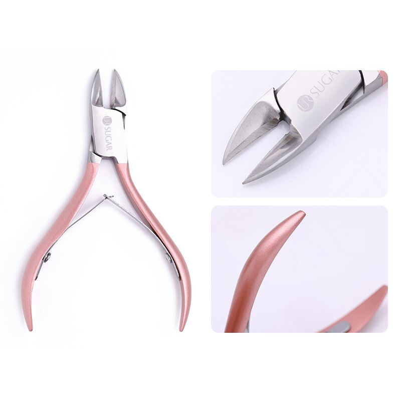 UR ZUCKER rosig Gold Nagel Zange Edelstahl Nagel Schere Trimmer Cutter Für Dicke Und Eingewachsene ZehennäGel