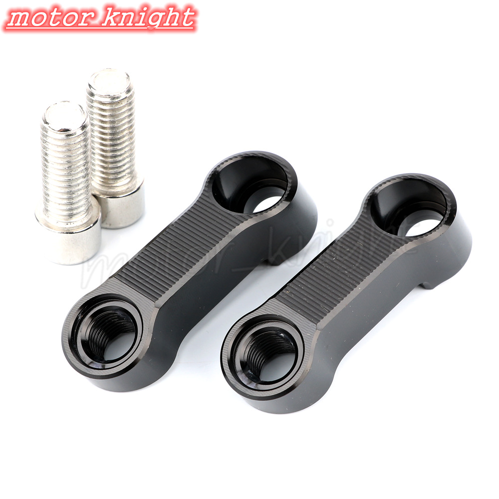 Para CB1000R CB600F Hornet CB600/CB900 CB1300SF CB750 CB400 extensores de espejos de motocicleta adaptador de extensión espaciadores: BLACK 10mm screw
