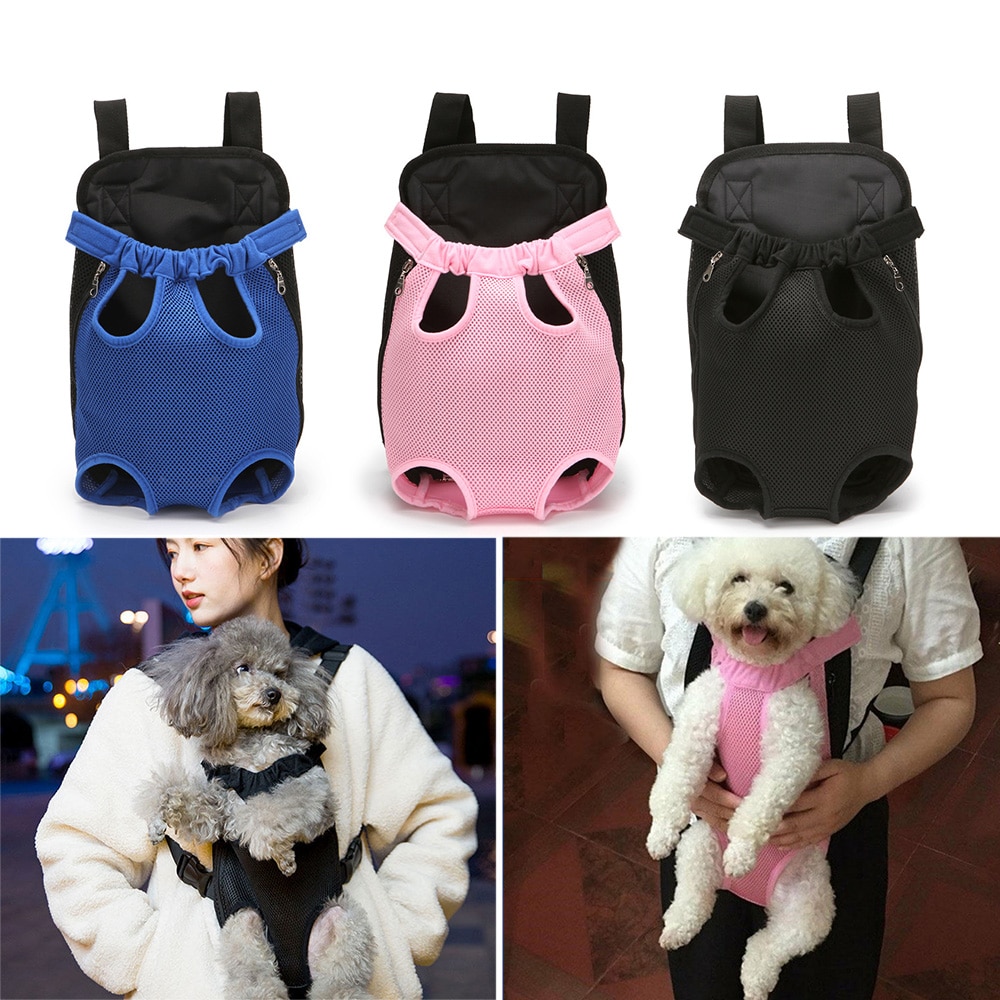 Pet Dog Carrier Front Chest Backpack Five Holes Backpack Dog Outdoor Carrier Tote Bag Sling Holder Mesh Cat Puppy Dog Carriers