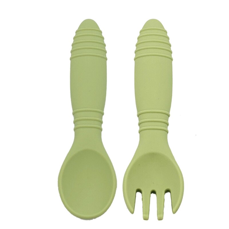 Kinderservies babyservies set siliconen vork lepel set voedingsbakjes bpa-vrij: Groente