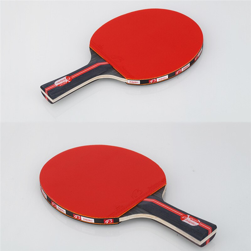 2 stk bordtennisracket racket dobbel ansikt kviser i lang håndtak ping pong padle racket sett med pose 3 baller