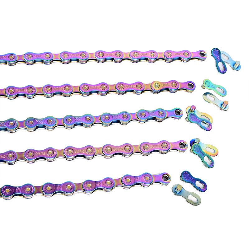 Bicycle Chain Rainbow Colorful Mountain MTB Road Bike Shifting Chain 9/10/11/12 Speed With Connector Master Links BC0581