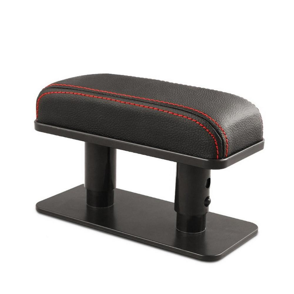 Reposabrazos Universal para coche, soporte para codo izquierdo, apoyabrazos central de cuero, caja ajustable derecha, reposabrazos para puerta antifatiga: black-red