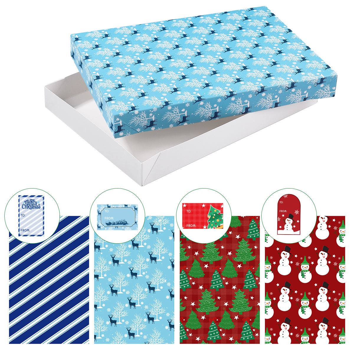 Cabilock 12pcs Christmas Shirt Boxes Rectangle Clothes Shirt Scarf Paper Boxes Birthday Packing Box