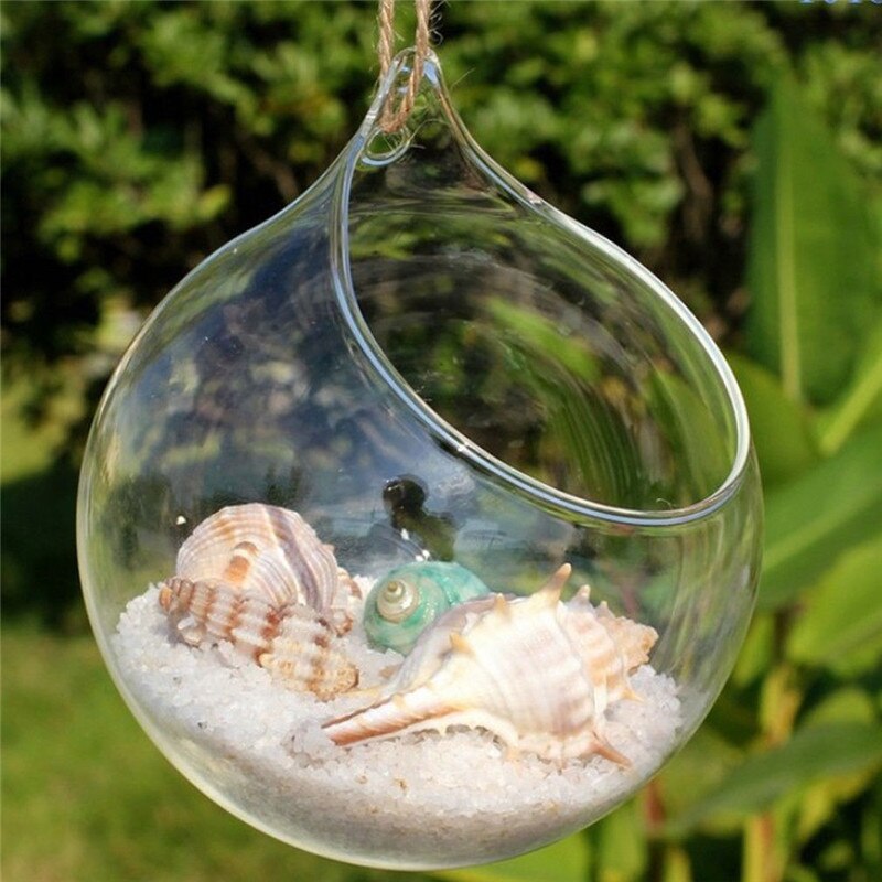 Vase en boule de verre suspendu, pot de fleur, récipient de Terrarium, décoration pour fête et mariage