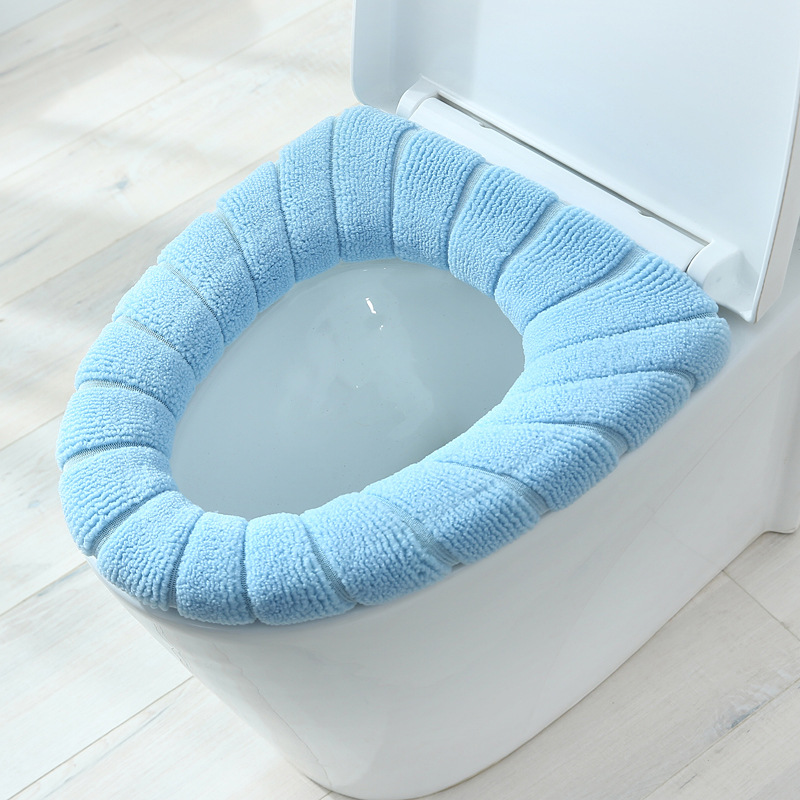 Winter Warme Wc Sitz Abdeckung schließt matt 1Stck Waschbar betroffen Reine Farbe Weichen O-bilden Pad Bidet Abdeckung Schlecht Zubehör: C-1