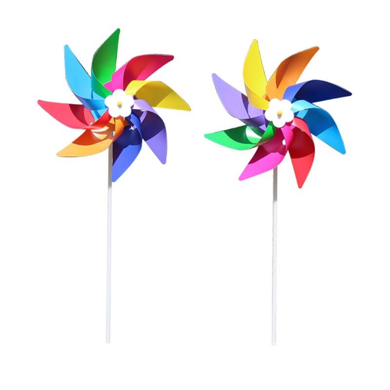 Plastic Kleurrijke Windmolen Wind Spinner Kids Speelgoed Lawn Yard Party Decor Outdoor Handgemaakte: 28x40cm