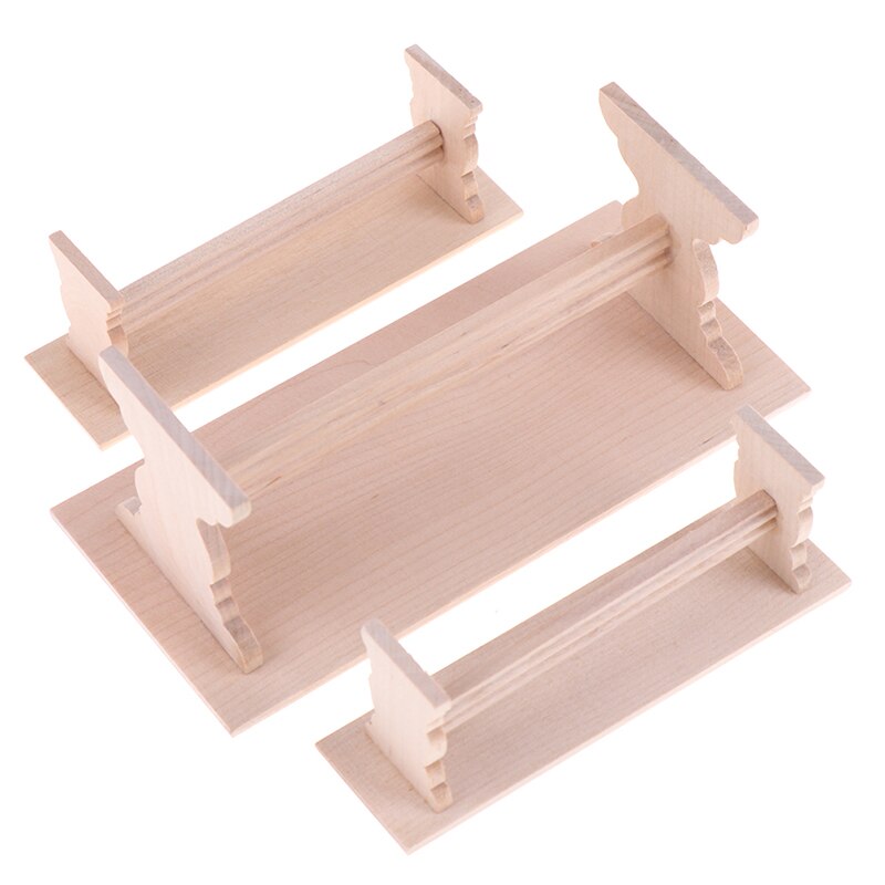 1 set van 1:12 poppenhuis mini houten lange eettafel en 2 bankenset meubelonderdelen