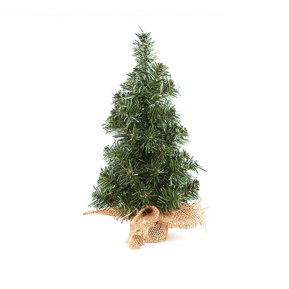 Christmas Tree 20Cm Green Tree 30Cm Mini Christmas Tree Burlap Tree Christmas Day Shopping Mall Window Desktop Decoration: Default Title