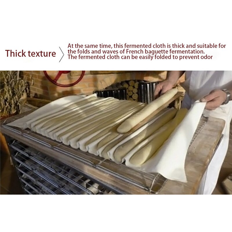 Tela de lino fermentada gruesa para hornear masa sartenes, estera de tela para repostería, estera de fermentación de Baguette