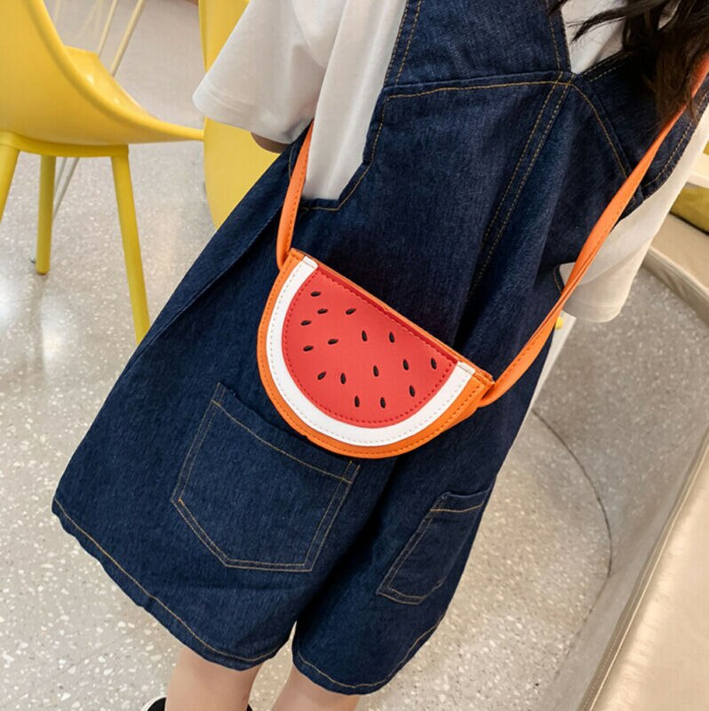 Mode Kinderen Leuke PU Lederen Fruit Crossbody Handtas Kids Meisjes Watermeloen Leuke Kleine Schoudertas