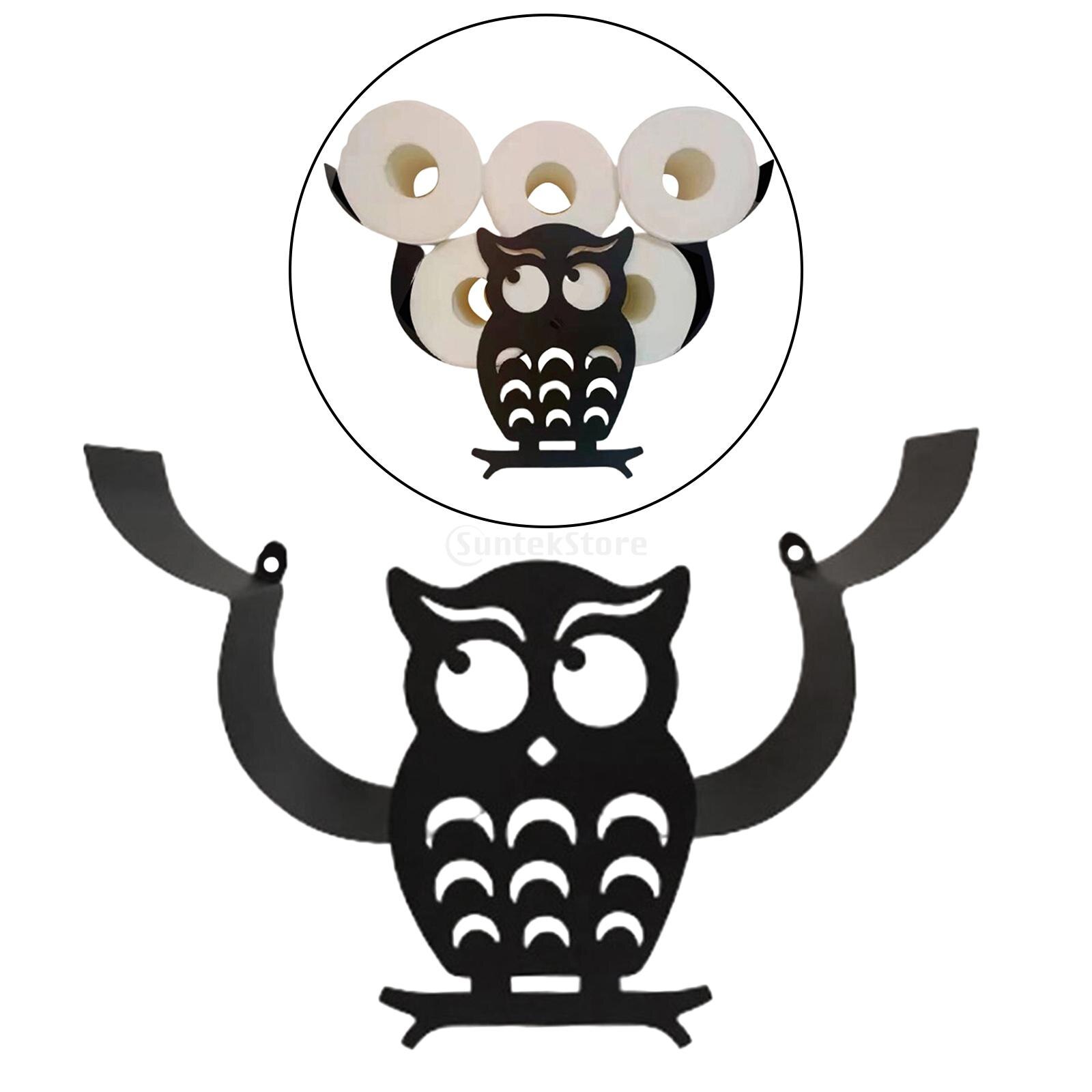 Porte-rouleau de papier toilette en mouton, support mural en fer ou autoportant, rangement de mouchoirs de salle de bain, peut contenir 7 rouleaux de panier de papier toilette: Owl A