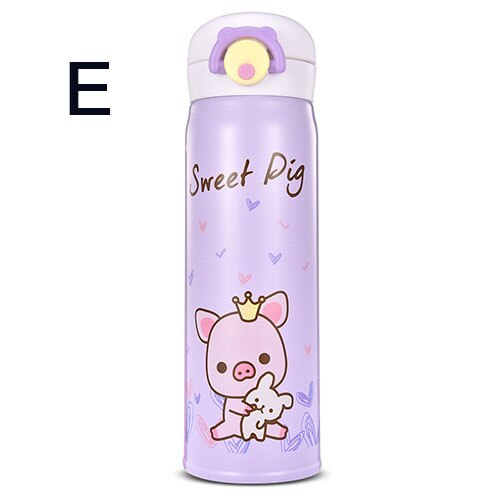 350ML/500ML Kids Thermos Coffee Mug Thermocup Thermos Stainless Steel Water Bottle Vacuum Flasks Insulated for Children: 350ML / E