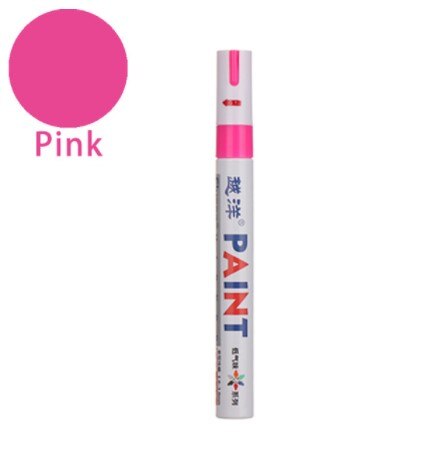 12 Colors Doodle Pen Paint Marker Pens Tyres Cars Pen Permanent Waterproof Quick-dry Oil Ink Drawing Supply Marker Craftwork Pen: Pink
