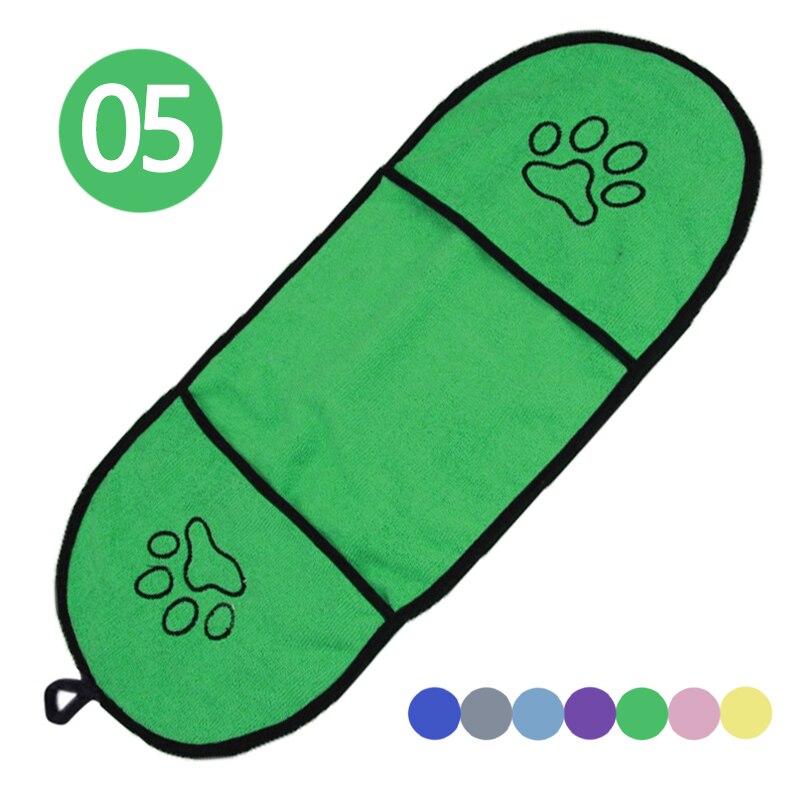 Toalla de baño de microfibra para perro, toalla de secado ultraabsorbente para cachorros y gatos pequeños, manta con bolsillo, bata de baño para perros grandes: green