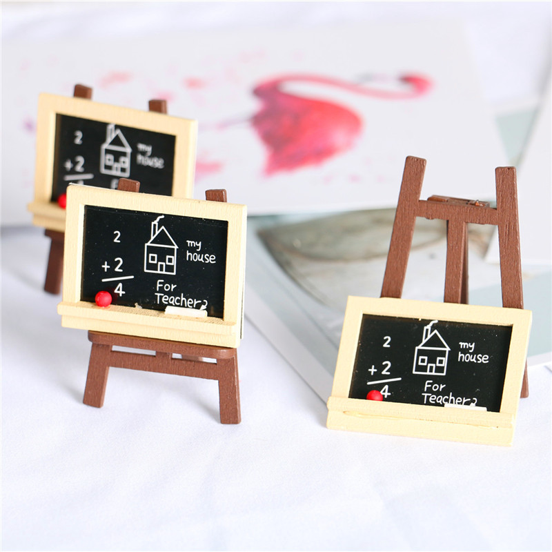 Hout Houten Schoolbord Abc Klaslokaal School Meubels Onderwijs Modellen Beeldjes Voor 1/6 1/12 Dollhouse Kids Kinderen Speelgoed