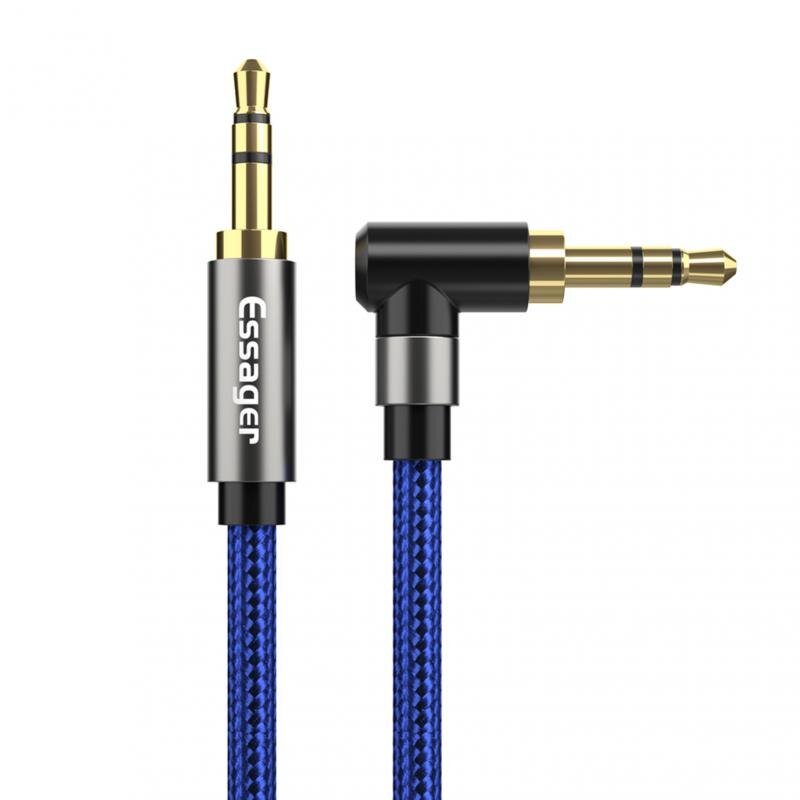 Essager AUX Cable 3.5mm Jack Audio Cable For Speaker Wire Headphone Car 3.5 mm Jack Hifi Aux Adapter Cord For Xiaomi: blue