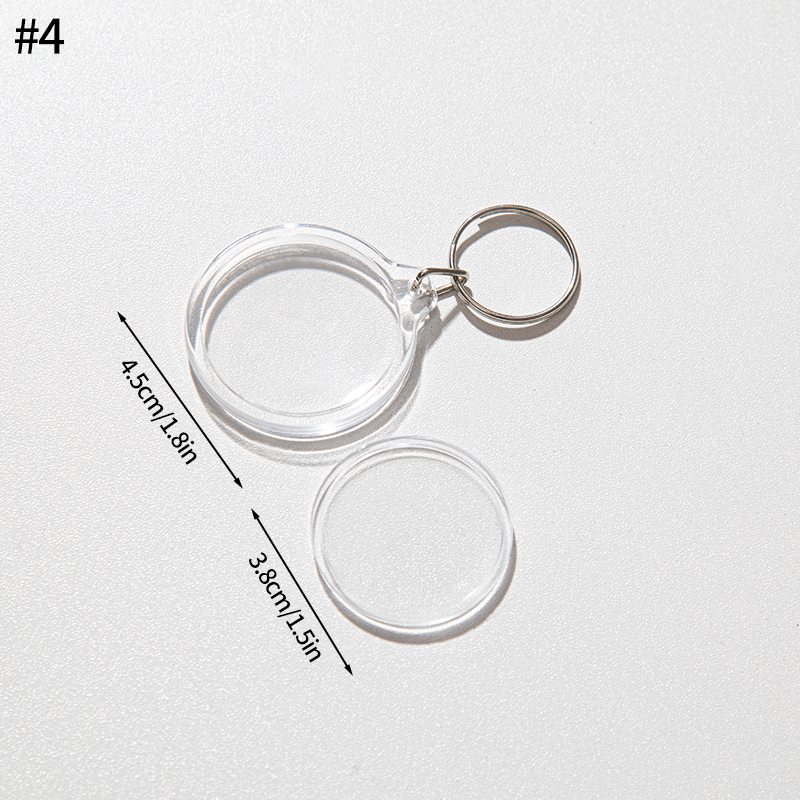 Blank Photo Frame Keychain Transparent Photo Picture Frame Children's Photography Keychain DIY Key Holder Bag Hanging Pendant: Red