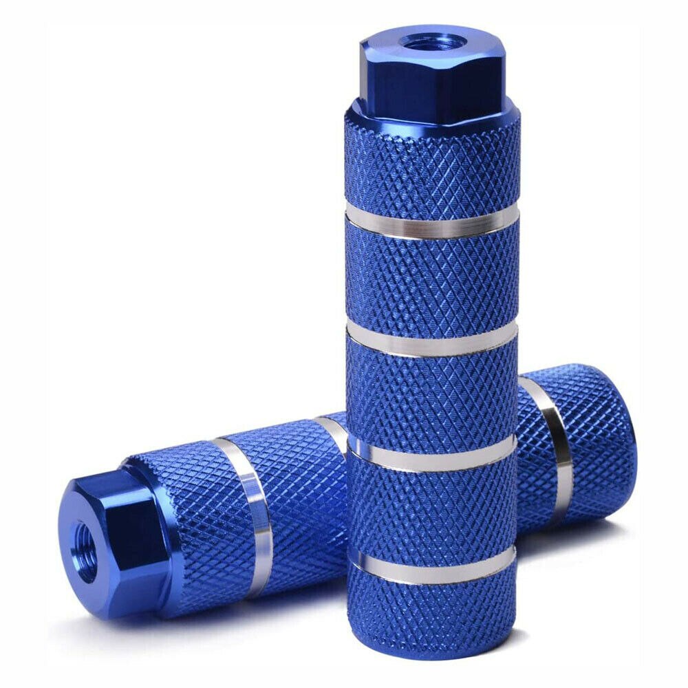 Pedales de aluminio para bicicleta de montaña, de eje delantero y trasero, palanca de reposapiés BMX, cilindro, lanzador de cohete, accesorios para bicicleta: blue