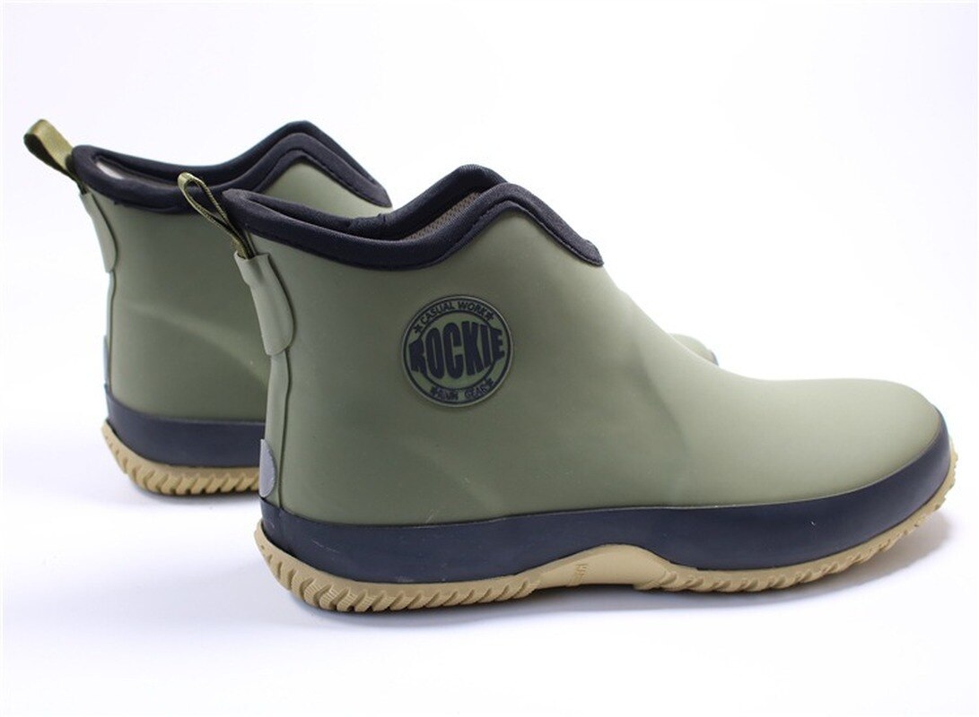 Men Ankle Boots Fishing Casual Men's Shoes Waterproof Rain Boots Male Rubber Winter Chef Work Shoe Fishing Wellies Footwear