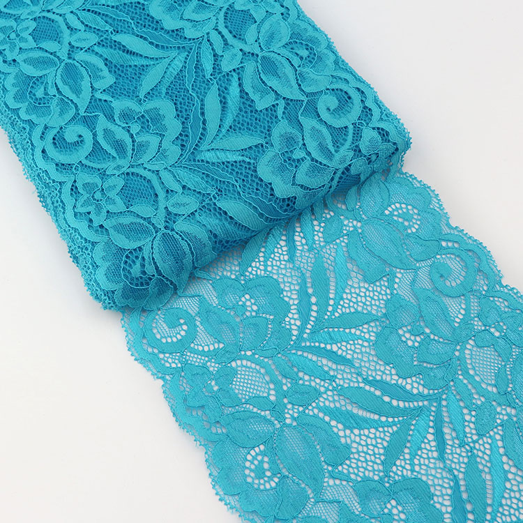 15cm Soft Elastic Floral Pattern Lace Ribbon DIY Crafts Supplies Lace Tape Dress Clothing Top Bra Decoration White Lace Trimming: light green